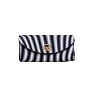 Toriska Nautical Blue And White Striped Clutch